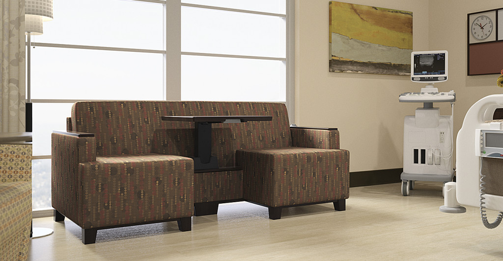 62172T sleepToo in Patient Room; Fabric: Stinson Fizz Sarsaparilla Wood Finish: Molasses