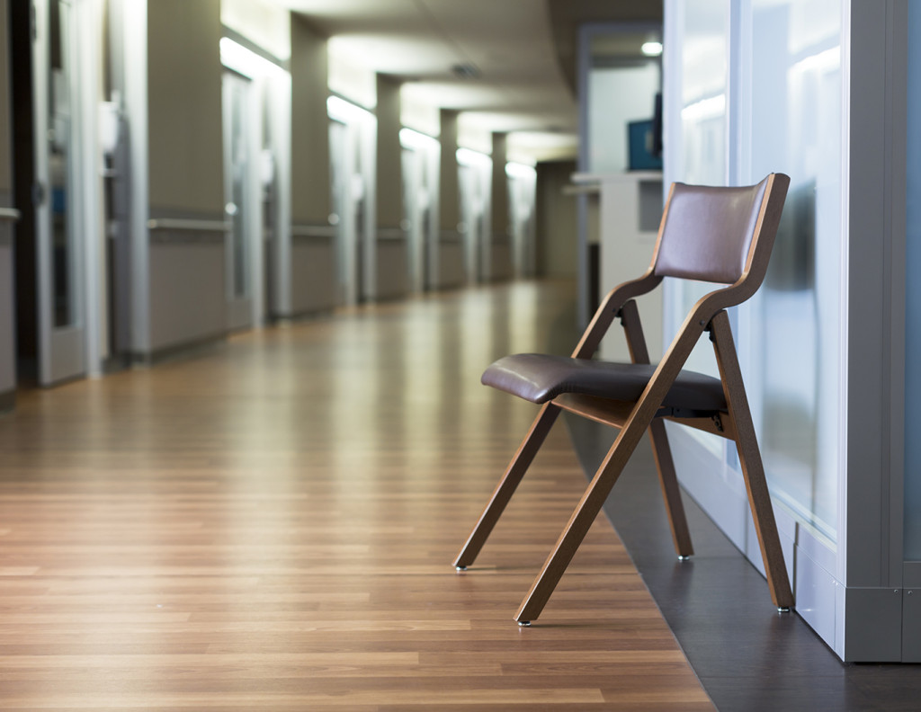 Plyfold folding chair in corridor