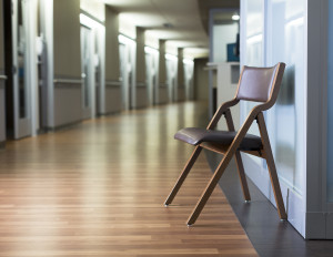 Plyfold folding chair in corridor
