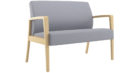Monroe Loveseat, Wood Arm, Continuous Seat