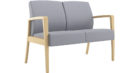 Monroe Loveseat, Wood Arm