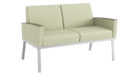 Loveseat, Fully Upholstered with Metal Frame, Wood Arm Caps Latitude Loveseat, Fully Upholstered with Metal Frame, Wood Arm Caps