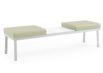 2-seat Bench, Fully Upholstered with Metal Frame, Solid Surface Center Table